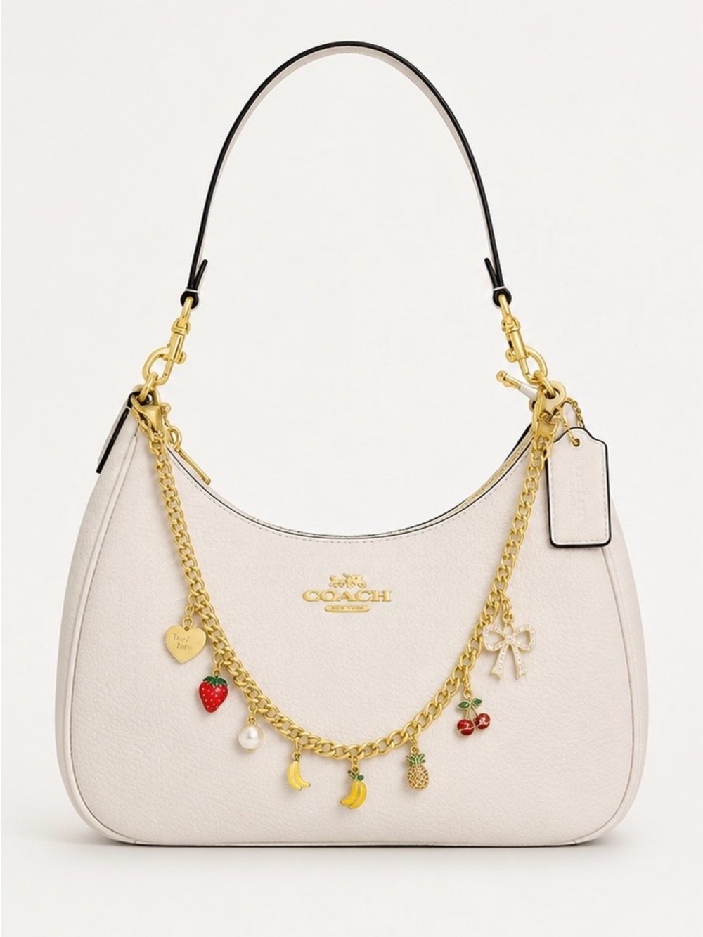 Tory Toro Handmade 12” Gold Fruit Bag Charm | 18K Gold Plated | 🍓🍌🍍